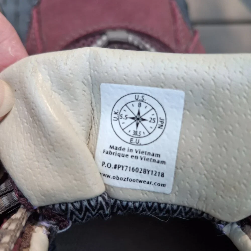 Oboz sapphire low B-Dry waterproof trail walking hiking shoes leather womens US - Picture 6 of 11